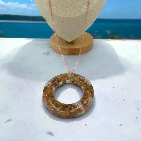 Burnt Orange Handmade Headband Gift set with Milkweed Resin Jewelry Earrings - Picture 6 of 7